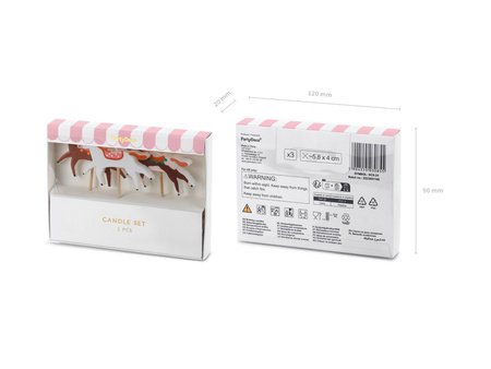 Świeczki urodzinowe Konie, mix, 5.8 x 4 cm