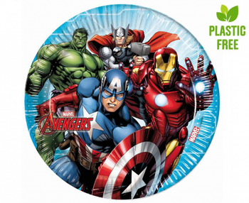 Talerzyki papierowe Mighty Avengers (Marvel), 23 cm, 8 szt. (plastic-free)