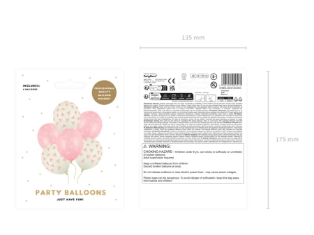 Balony 30 cm, Kokardki, 6szt