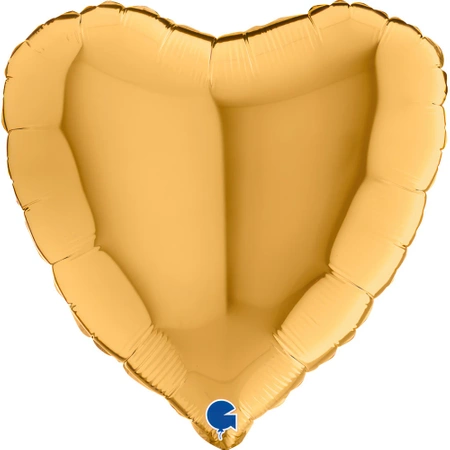 Balon Grabo Serce Złote 18'' - 46 cm