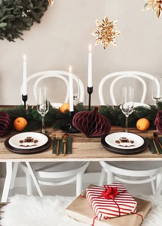 Bombka papierowa honeycomb Owal, bordo, 18x15cm