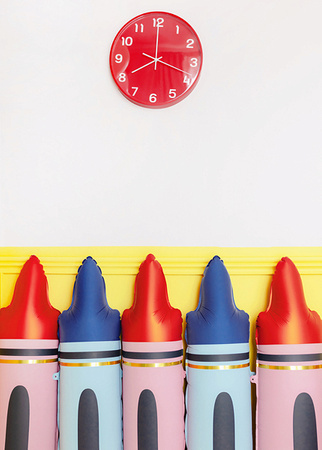 Balony foliowe Kredki, czerwona, 23x104 cm