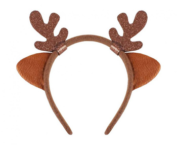 Opaska Renifera z uszami, brązowa
