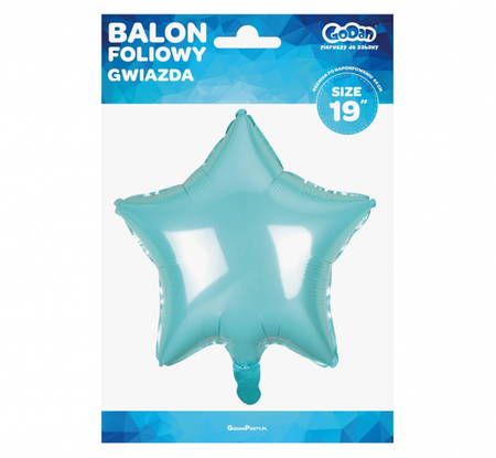 Balon foliowy "Gwiazda", jasnoniebieska, 19"