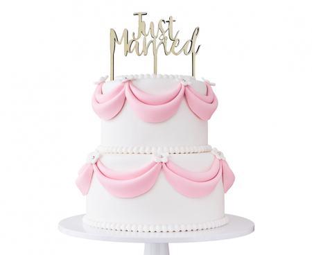 Dekoracja drewniana na tort Just Married