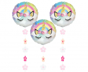 Girlanda papierowa Różowe Kwiatki (ozdobny ogon do balona)