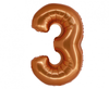 Balon foliowy Smart, Cyfra 3, miedziana, 76 cm