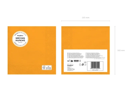 Serwetki papierowe, jasny pomarańczowy, 33x33cm
