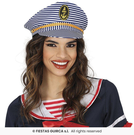 Czapka Kapitana w paski, dla dorosłych