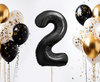 Balon foliowy B&C, cyfra 2, matowa czarna, 85 cm