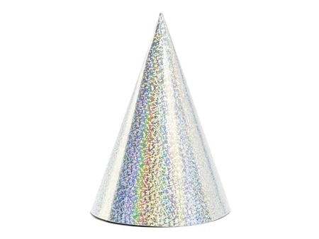 Czapeczki holograficzne, srebrny, 16cm