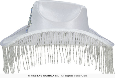 Kapelusz kowbojski z koralikami oraz zdobieniem