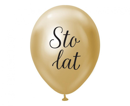 Balony Beauty&Charm Sto Lat, platynowe j. złote, 12"/ 5 szt.