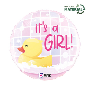 Balon foliowy Grabo 18'', It's a Girl Rubber Ducky,
