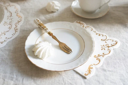 Serwetki Ornament, 33x33cm, białe