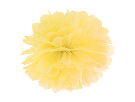 Pompon bibułowy, żółty, 25cm