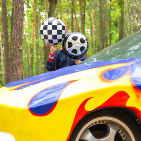 Balon foliowy 18", Racing Car Koło 45x50 cm