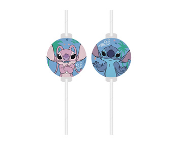 Rurki papierowe z medalionem Stitch & Angel Disney, 4 szt.