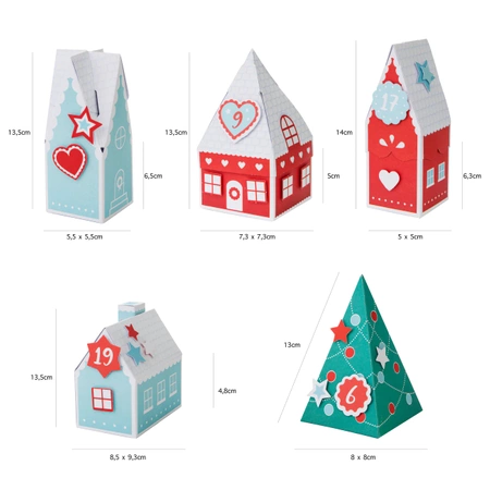 Kalendarz adwentowy Domki Boże Narodzenie DIY 24szt.