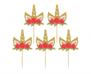Pikery Jednorożec z kwiatami, 6 szt.