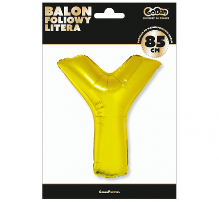 Balon foliowy "Litera Y", złota, 89 cm