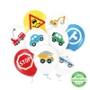 Balony biodegradowalne Auta 12cali 9szt. zestaw