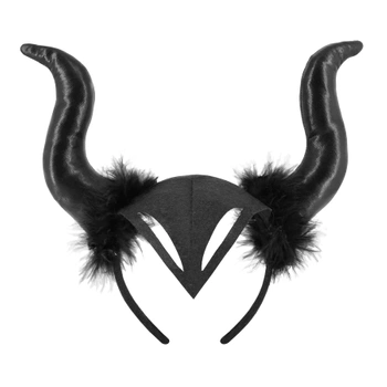 Opaska Halloween Diablica czarna 27x23cm