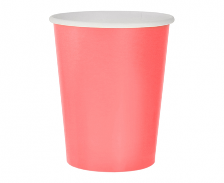 Kubeczki pap. jednokolorowe różowe, 270ml/14 szt.