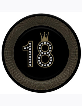 Talerzyki papierowe "18th Hollywood Style", 23cm, 8 szt