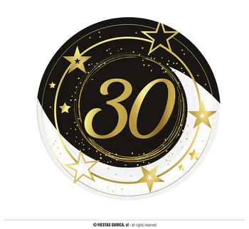 Talerzyki na 30-stkę, 6 szt,, 23 cm.