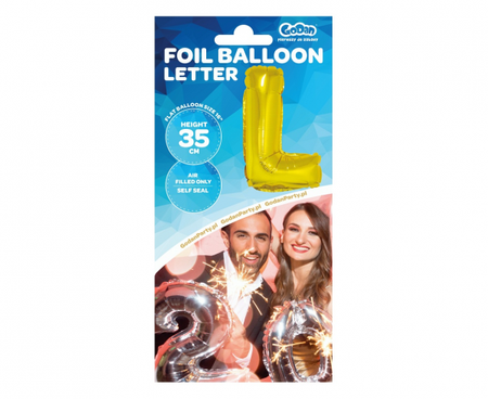 Balon foliowy "Litera L", złota, 35 cm