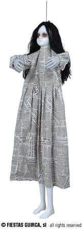 Dekoracja wisząca Lalka Sinister, interaktywna, 120 cm