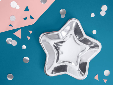 Talerzyki Gwiazdka, srebrny, 23cm