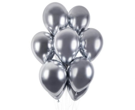 Balony GB120 shiny 13 cali - srebrne/ 50 szt.