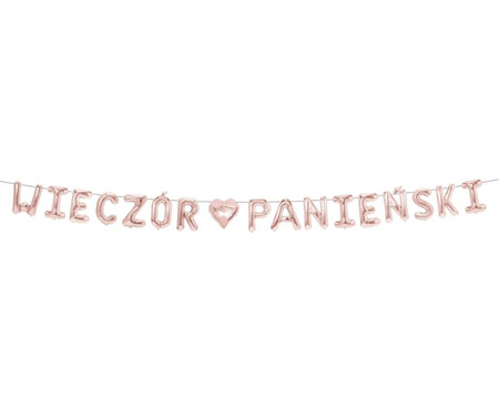 Girlanda papierowa "WIECZÓR PANIEŃSKI", różowa, 2,1 m.