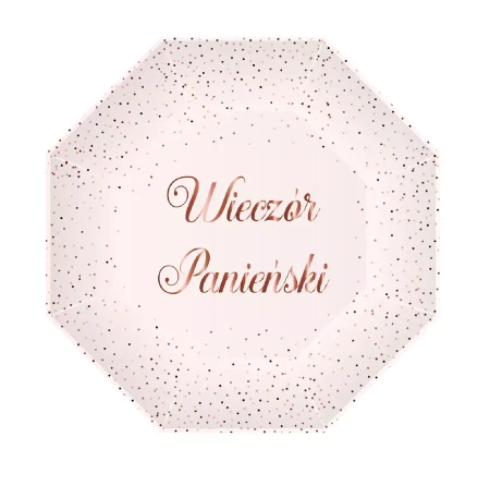 Talerzyki papierowe Wieczór Panieński rose gold