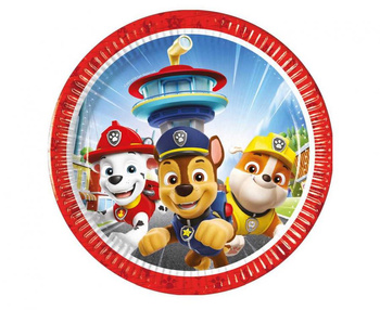 Talerzyki pap. Paw Patrol , 20 cm, 8 szt. (plastic-free) (papier FSC)