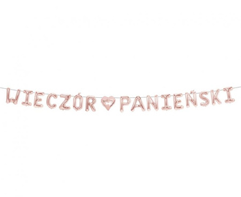 Girlanda papierowa "WIECZÓR PANIEŃSKI", różowa, 2,1 m.