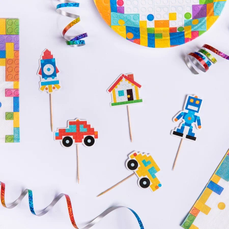 Toppery na tort Klocki 5szt.