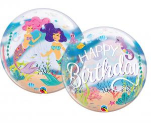 Balon Bubble "Syrenkowe Birthday Party" 22''