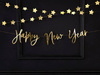Baner Happy New Year, złoty, 66x18cm