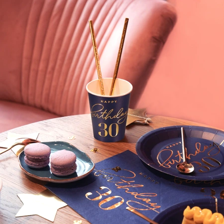 Kubek Happy Birthday 30 granatowy 220ml 6szt.