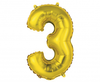 Balon foliowy "Cyfra 3", złota, 35 cm
