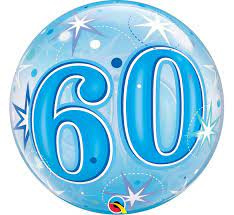 Balon Bubble "60 Gwiazdki niebieski" 22''