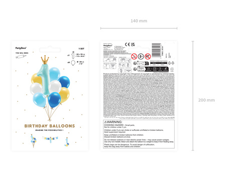 Zestaw balonów Roczek, niebieski