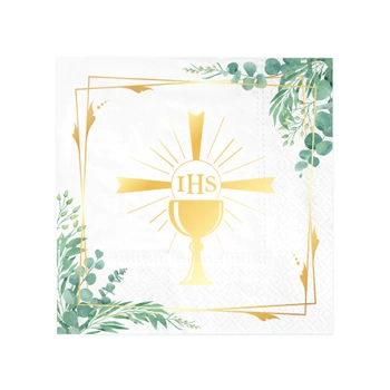 Serwetki komunijne Kielich IHS 10szt.