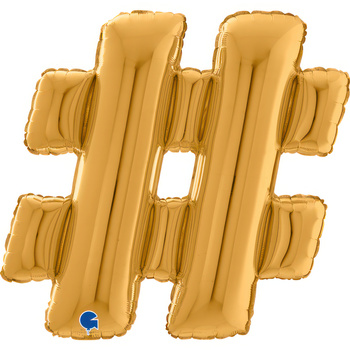 Balon Grabo 26'' Znak #(hasztag) złota , 66cm