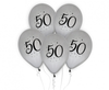 Balony 50, srebrne, 12"/ 5 szt.