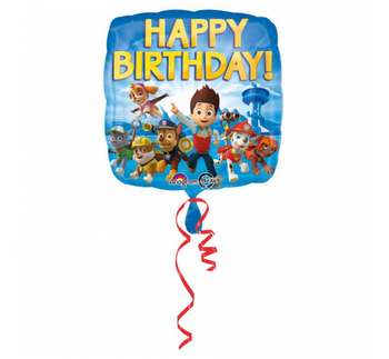 Balon foliowy 18 cali/43 cm Psi Patrol "Happy Birthday"