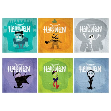 Serwetki Halloween Monsters 33x33cm 